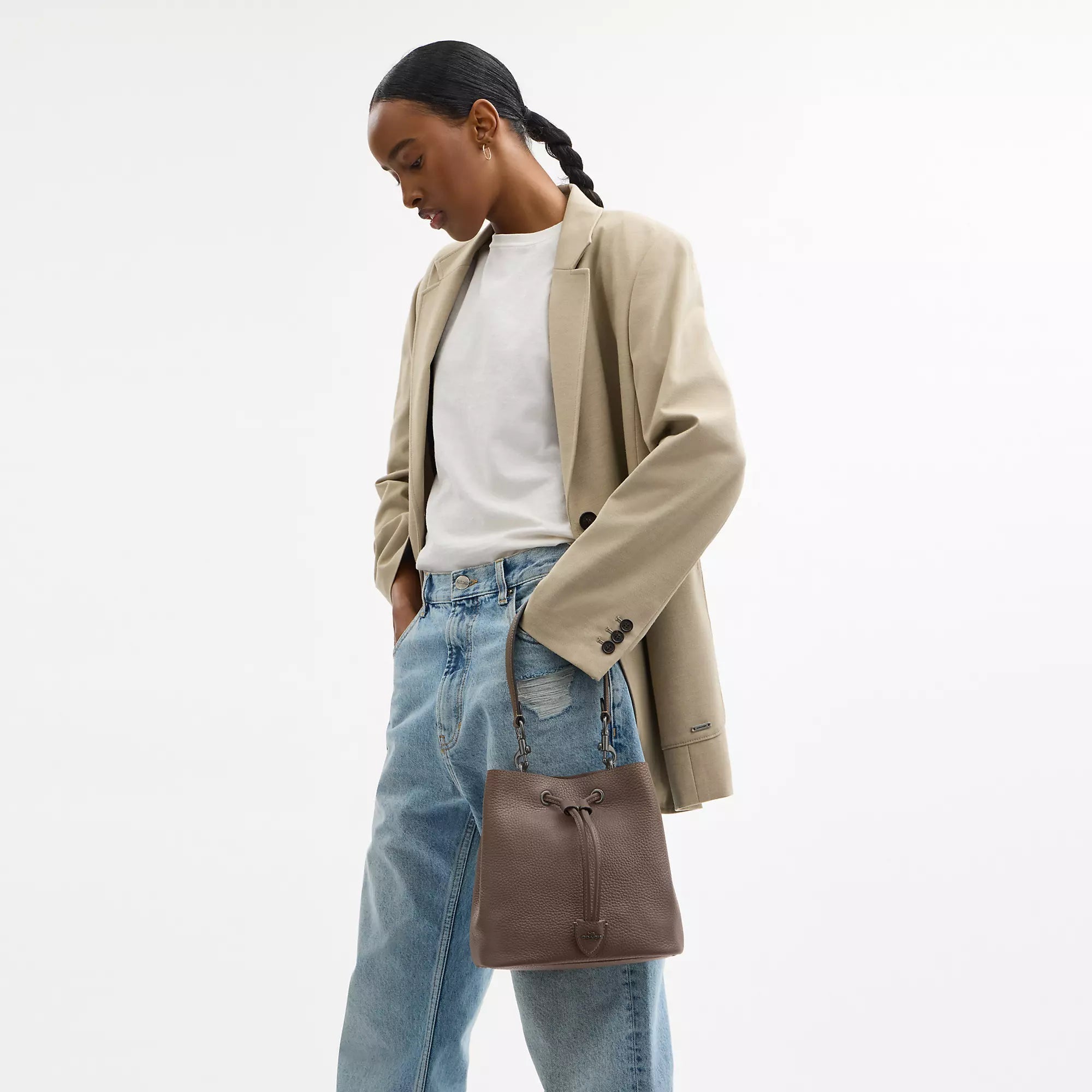 Rowan Bucket Bag (Dark Stone)