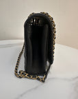 CHNL Caviar Quilted Small CC Filigree Flap Black