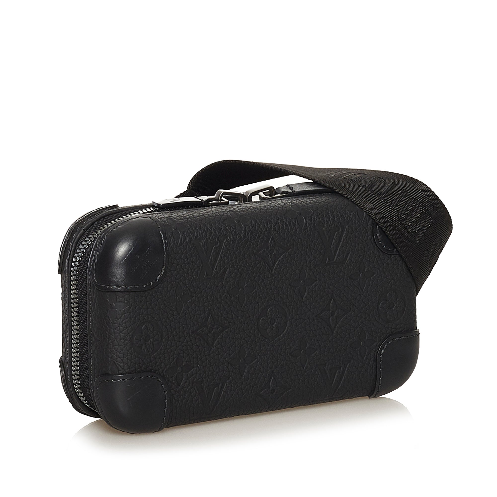 Black LV Taurillion Monogram Horizon Clutch Bag