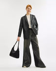 Ella Shoulder Bag (Gunmetal/Black)
