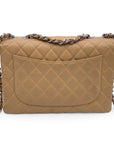 CHNL Vintage Beige Quilted Caviar Jumbo Timeless Classic Flap Bag