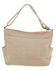 BBERRY Blue Label Shoulder Bag Canvas Beige Auth
