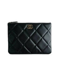 19 Medium Lambskin Clutch Bag Black CHN