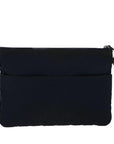 BBERRY Black label Clutch Bag Nylon Leather Navy Auth