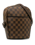Brown LV Damier Ebene Ipanema PM Crossbody Bag