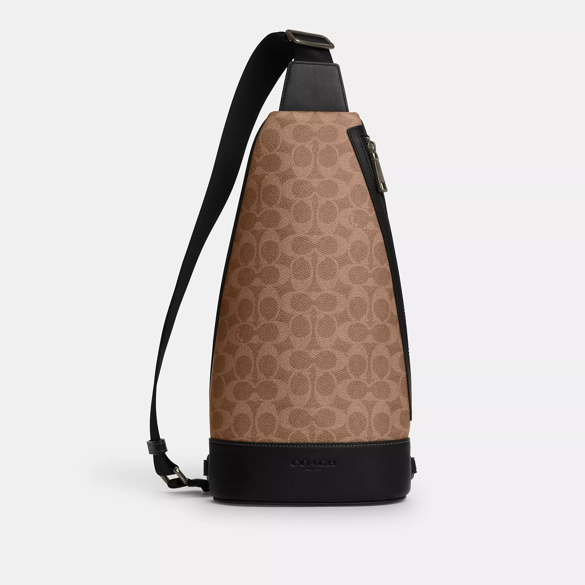 Dominic Sling Pack In Signature Canvas (Gunmetal/Chalk/Black)