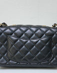 CHNL Mini Lambskin Quilted Egyptian Amulet Rectangular Flap Black GHW