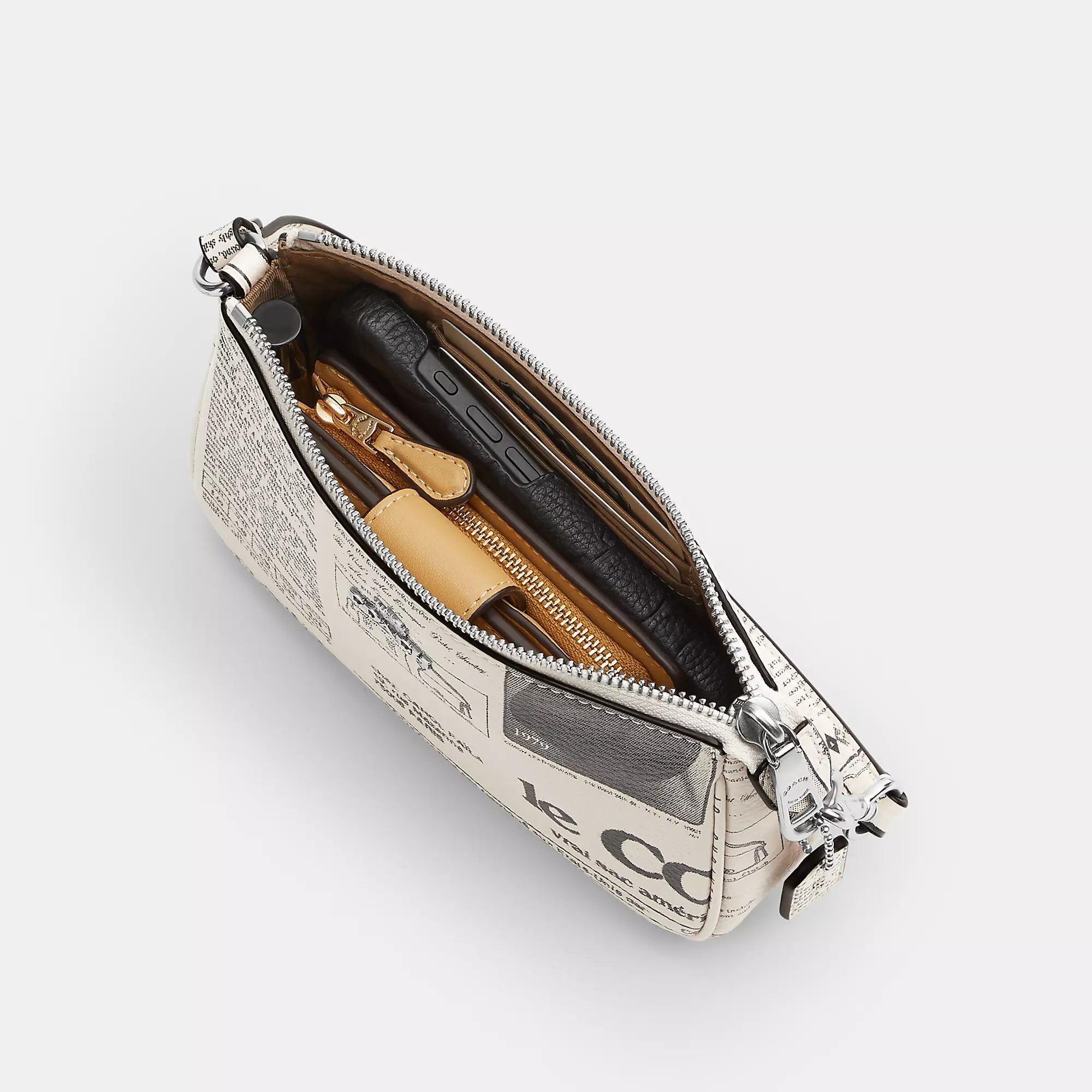 Nolita 19 With Newspaper Print (Silver/Chalk)