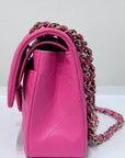 CHNL Classic Quilted Small Double Flap 22K Hot Pink
