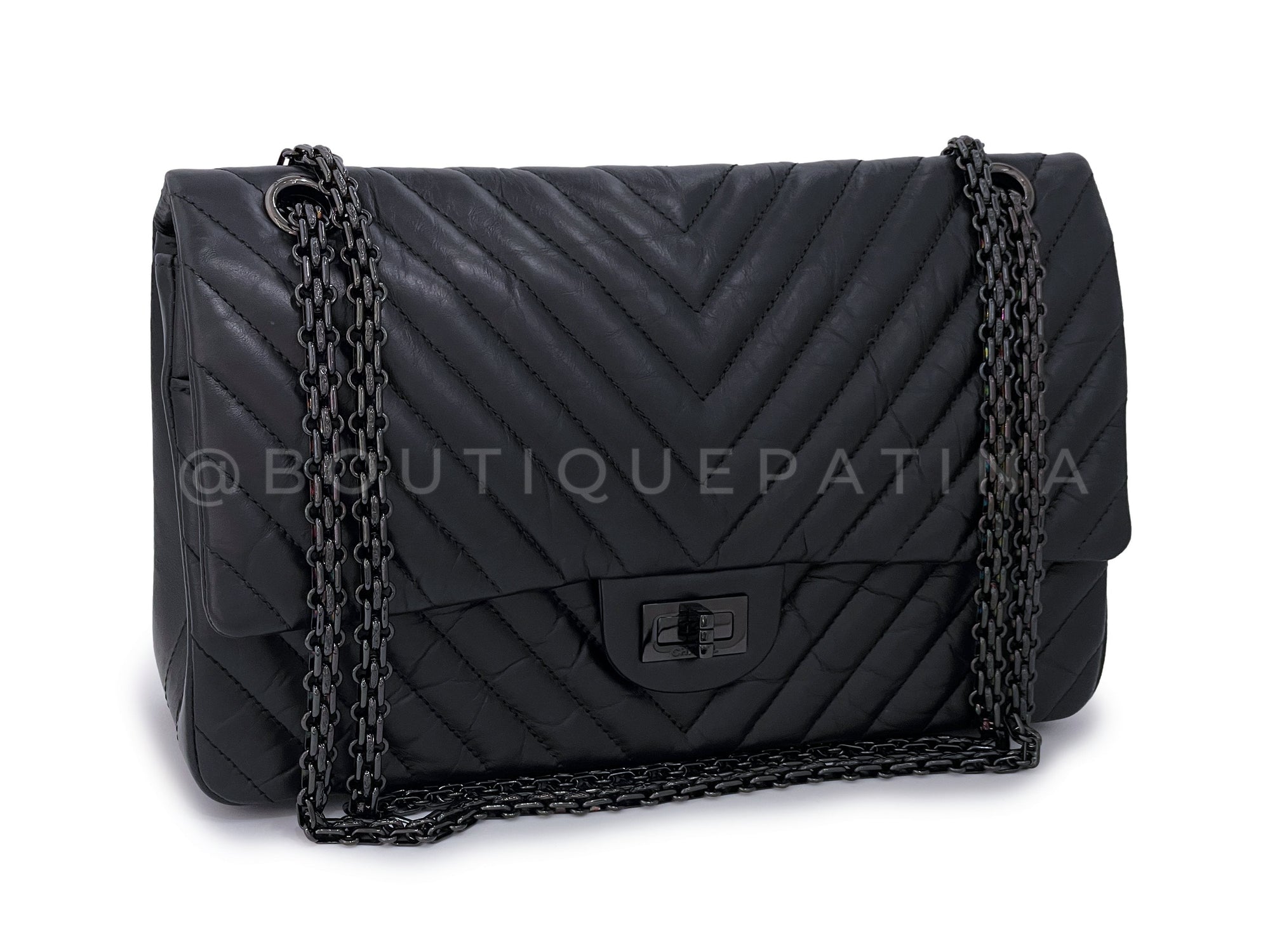 CHNL So Black Reissue 226 Medium Double Flap Bag