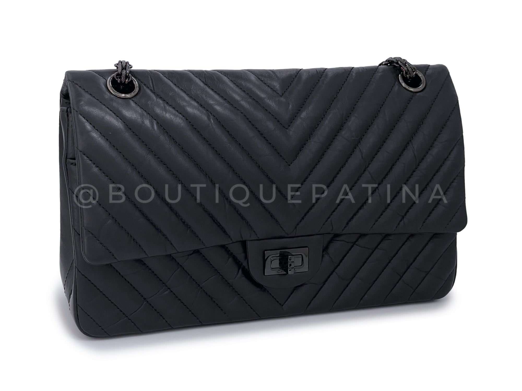 CHNL So Black Reissue 226 Medium Double Flap Bag