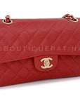 CHNL 2002 Vintage Red Caviar Small Classic Double Flap Bag 24k GHW