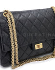 CHNL Black Aged Calfskin Reissue Medium 226 2.55 Flap Bag GHW