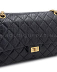 CHNL Black Aged Calfskin Reissue Medium 226 2.55 Flap Bag GHW