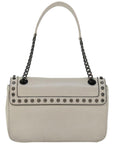 PRD Chain Shoulder Bag Leather Ivory Auth