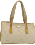 PRD Hand Bag Nylon Cream Auth