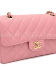 CHNL 2005 Vintage Sakura Pink Small Classic Double Flap Bag 24k GHW