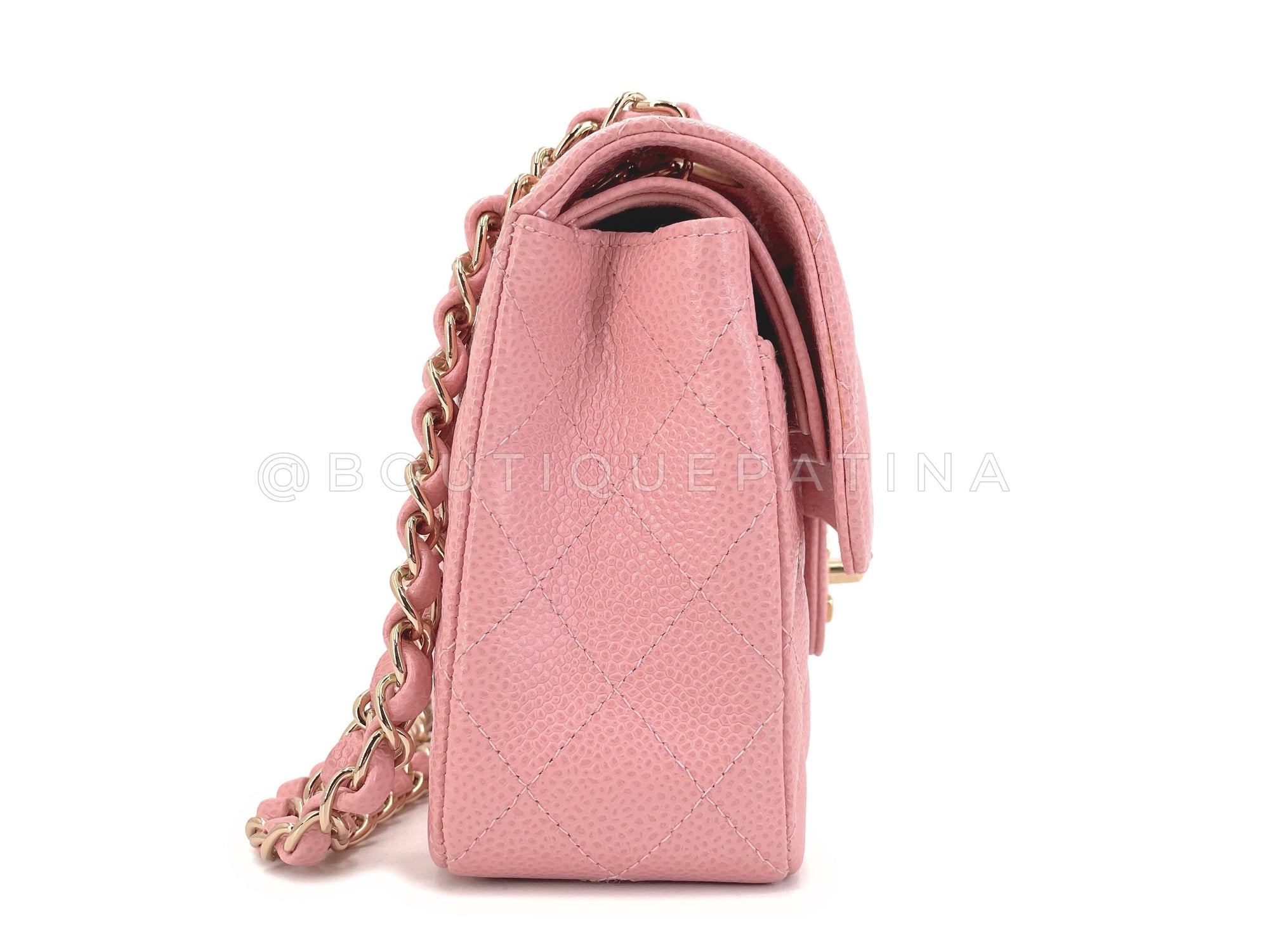 CHNL 2005 Vintage Sakura Pink Small Classic Double Flap Bag 24k GHW