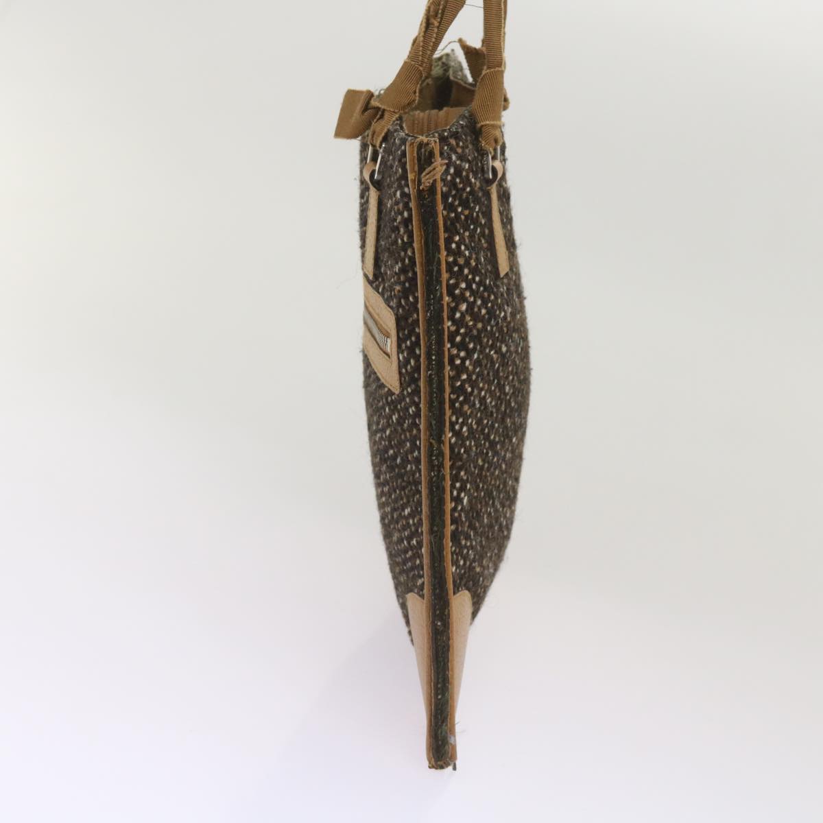 PRD Hand Bag Wool Brown Auth