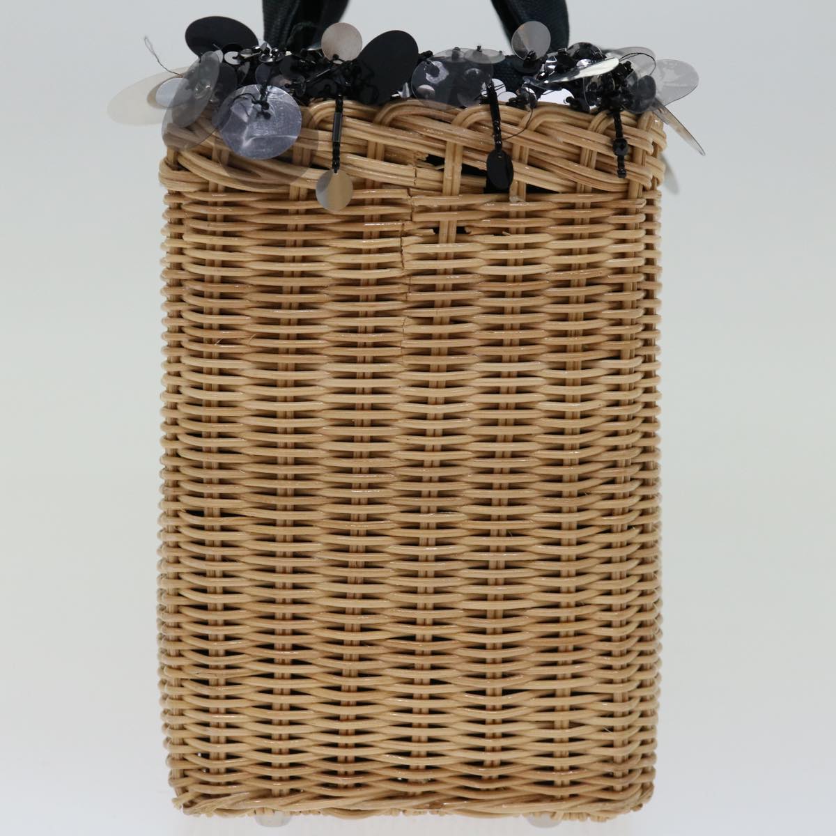 PRD Hand Bag Wicker Beige Auth