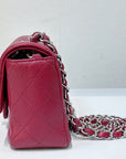 CHNL Mini Rectangular Caviar Quilted Flap Red 17B SHW