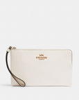 Large Corner Zip Wristlet (Gold/Chalk)