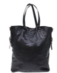 PRD Hand Bag Leather way Black Brown Auth