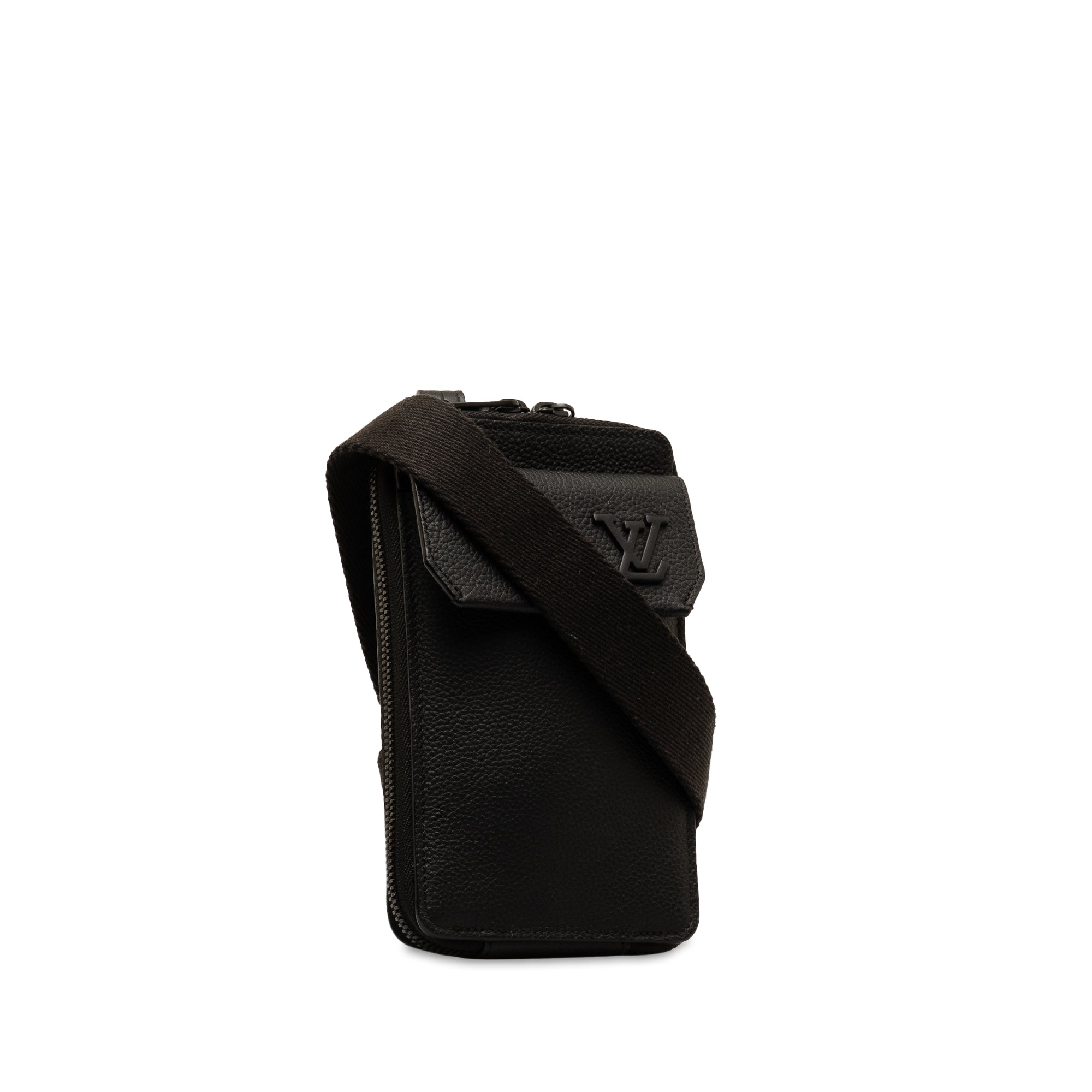 Black LV Aerogram Phone Pouch Crossbody Bag