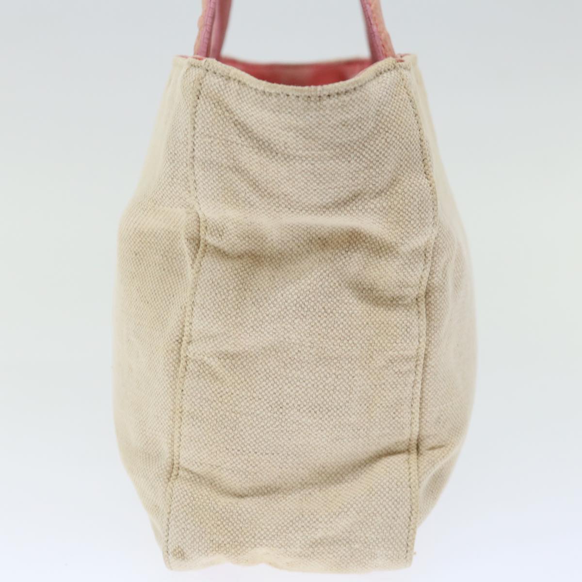 PRD Hand Bag Canvas Beige Pink Auth