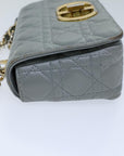 CHRISTIAN DOR Canage Caro Shoulder Bag Leather Gray Auth A