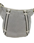BBERRY Blue Label Shoulder Bag Canvas Gray Auth