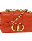 CHRISTIAN DOR Canage Shoulder Bag Leather Orange Auth SA