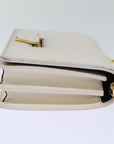 PRD Chain Shoulder Bag Safiano leather White Auth A