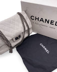 CHNL White Leather Reissue 2.55 Double Flap 225 Shoulder Bag 2000S
