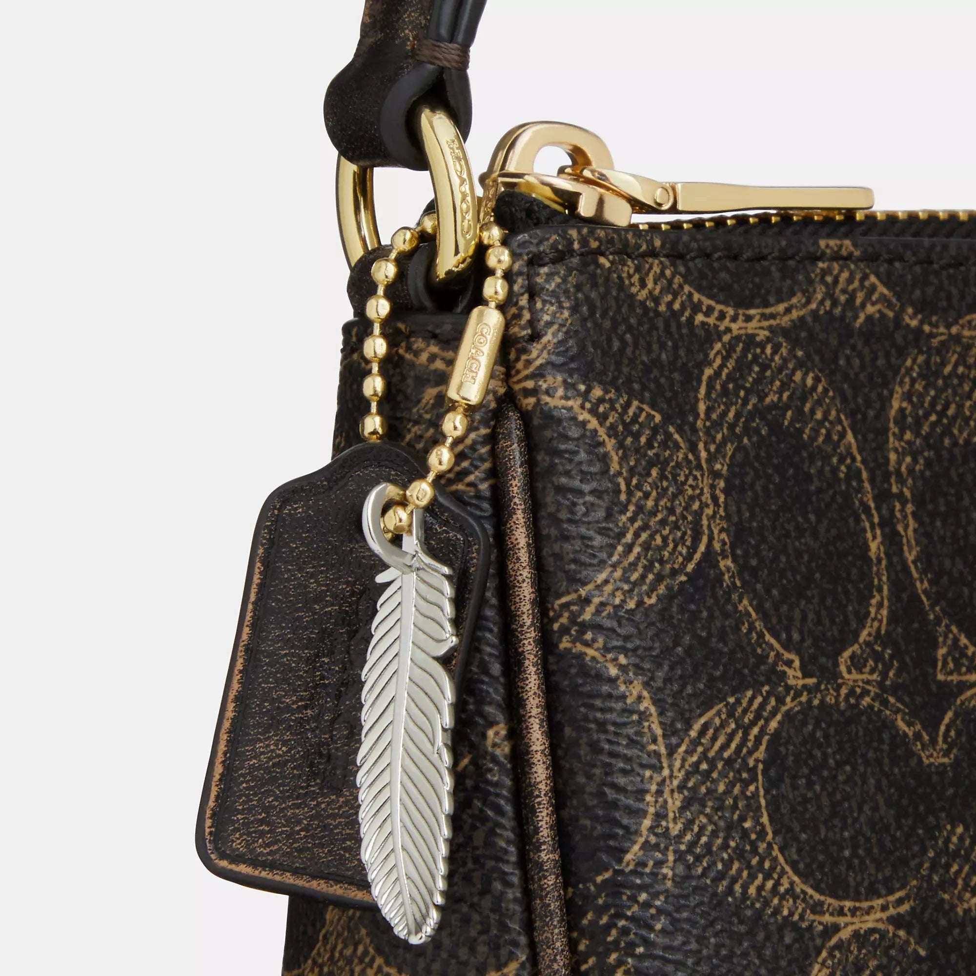 Nolita 19 In Loved Signature Canvas With Charms (Gold/Brown)