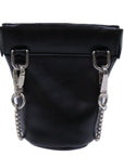 PRD Chain Shoulder Pouch Leather Black Auth