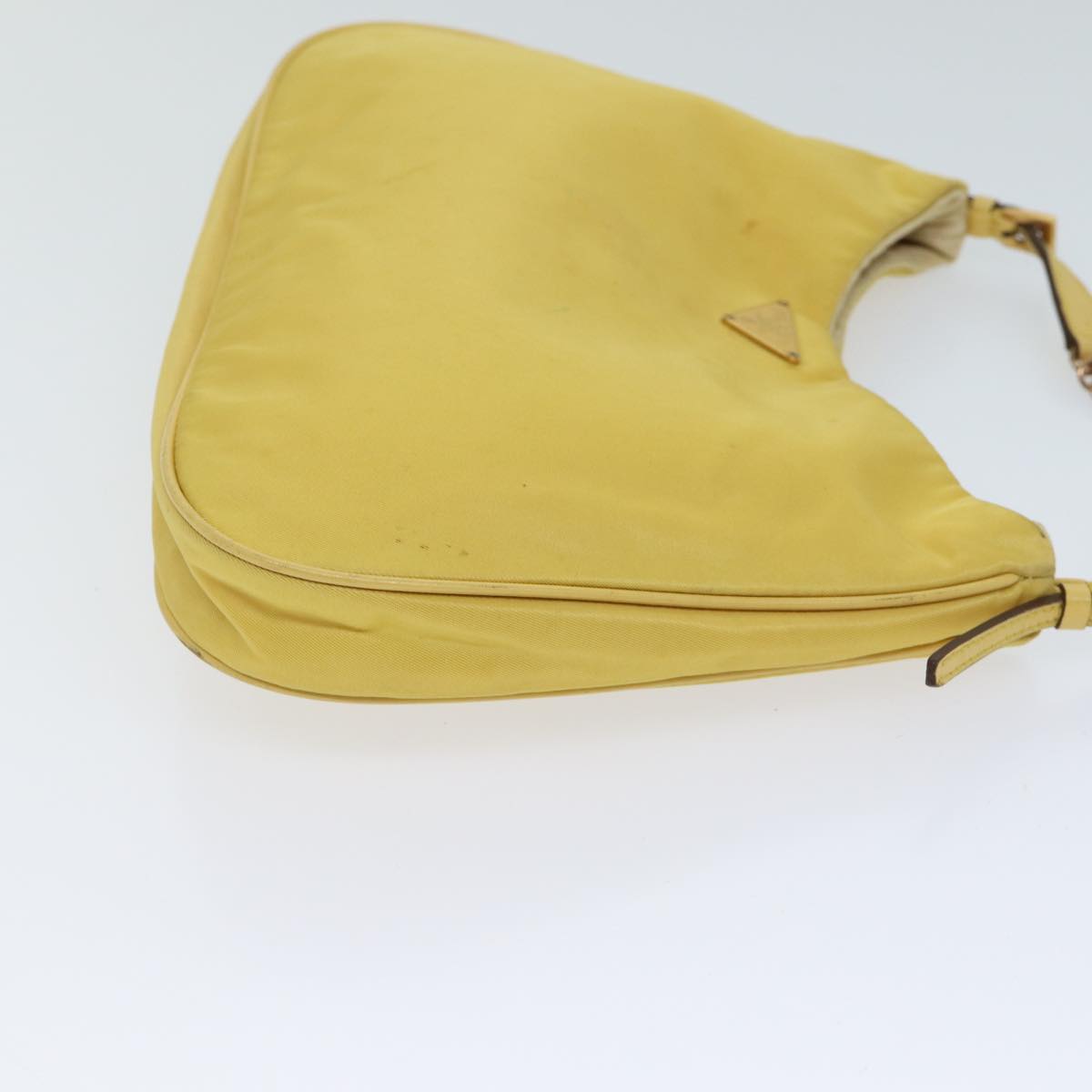 PRD Chain Shoulder Bag Nylon Yellow Auth