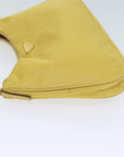 PRD Chain Shoulder Bag Nylon Yellow Auth