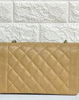 CHNL Medium Vintage Diana Flap Bag Beige Caviar Gold Hardware