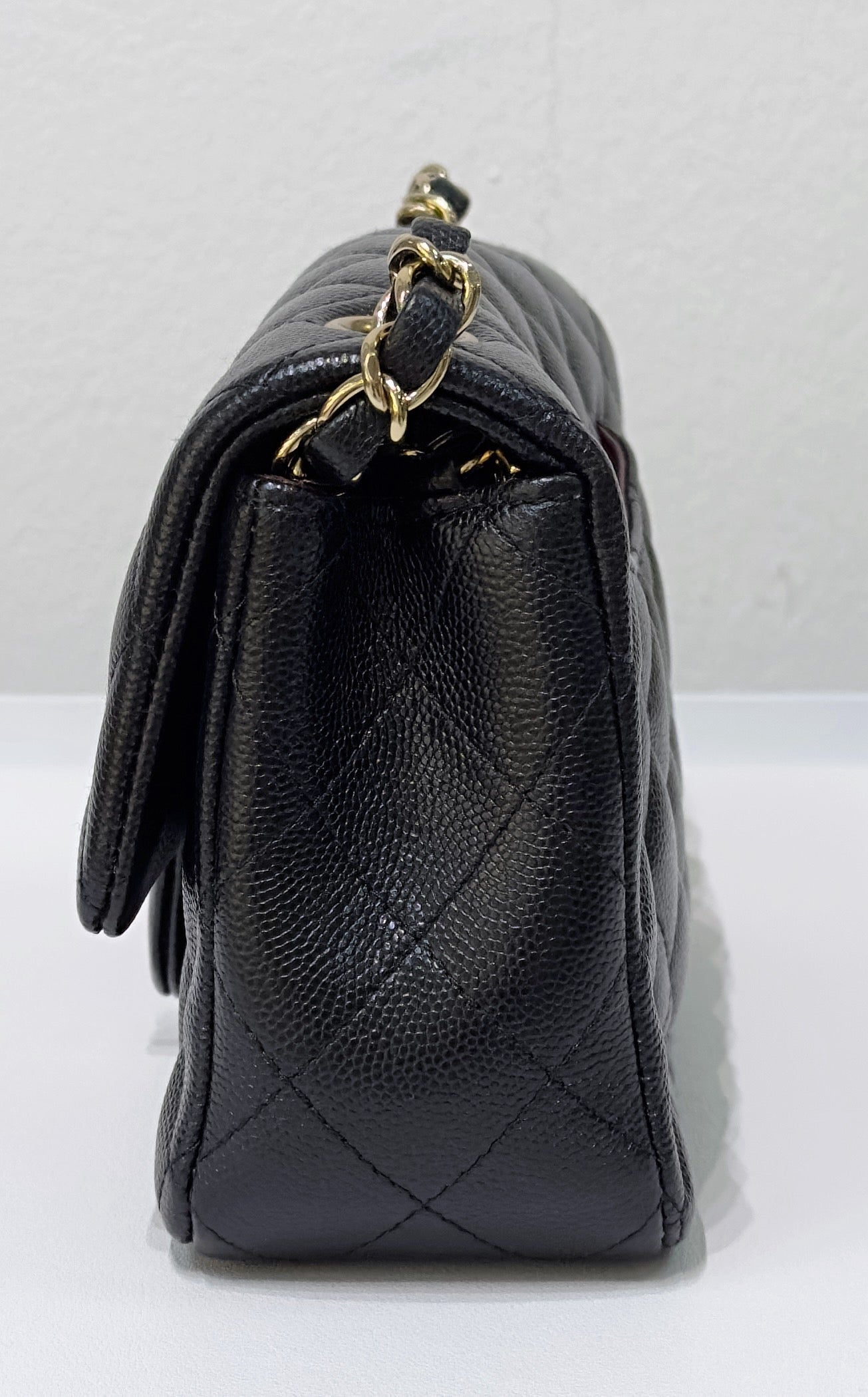 CHNL Mini Rectangular Classic Flap Black Bag 17B GHW