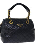 PRD Hand Bag Leather Navy Auth