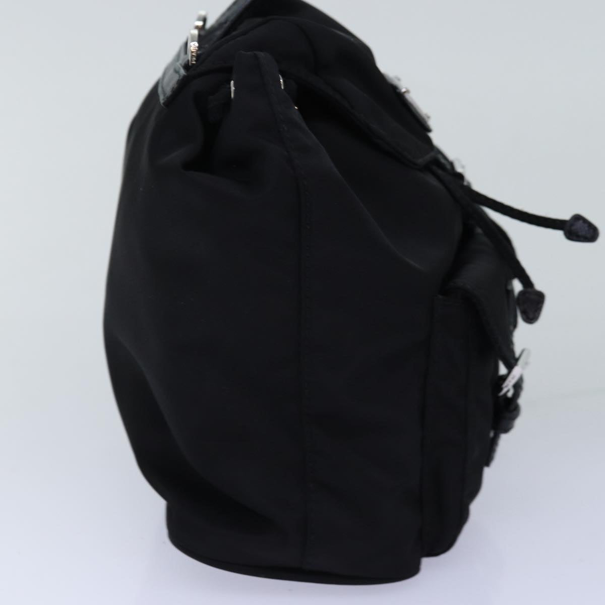 PRD Chain Shoulder Bag Nylon Black Auth A