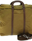 PRD Hand Bag Nylon way Brown Auth
