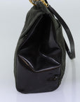 CHRISTIAN DOR Canage Hand Bag Nylon way Khaki Auth