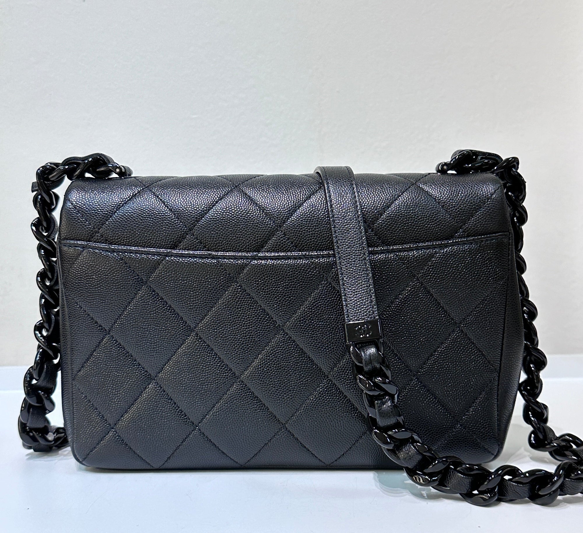 CHNL Caviar Quilted My Everything Small Flap So Black