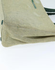 PRD Hand Bag Canvas Green Beige Auth