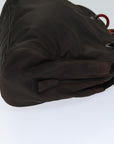 PRD Hand Bag Nylon Brown Auth