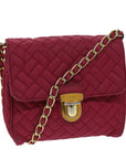 PRD Chain Shoulder Bag Nylon Pink Auth