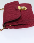 PRD Chain Shoulder Bag Nylon Pink Auth