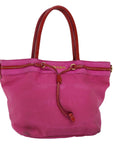 PRD Hand Bag Nylon Pink Red Auth
